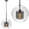 Lampa wisząca szklana loft APP558-1CP 25cm czarna