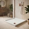 Dušo irklavimo baseinas Rea Belmond White 80x80 Brush Copper