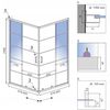 Square shower enclouser calani BLACK DELTA 90x90