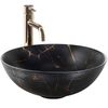 Ceramic Countertop Basin Rea Stella Black Marble Brush