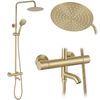Thermostatic shower system Rea Lungo Diamond Gold Brush