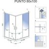 Shower enclosure Rea Punto Black 80x100