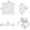 Built-in shower set FENIX GOLD + BOX