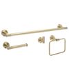Badezimmer-Accessoire-Set GRID Brush Gold 4-teilig