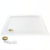 Dušo irklavimo baseinas Rea Belmond White 90x90 Brush Gold