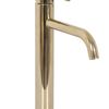 Set Countertop washbasin Linda stone + Bathroom faucet Lungo gold + Plug uniwersalny gold