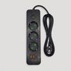 Prelungitor Multipriză 3 prize + 2x USB-A + USB-C JNH020-3A Black