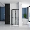 Shower enclosure REA Look Black 90x90 + Shower tray Look White