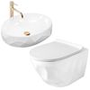Zestaw Misa WC REA Gustavo Rimless podwieszana + Umywalka nablatowa Maya