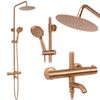 Shower set with thermostat REA Lungo Copper Brush