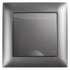Presa singola con messa a terra e coperchio con cornice OSTE JNH005-G Grey