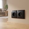 Double socket frame OSTE JNH014-2F Black