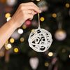 CHRISTMAS TREE BAUBLES SET WHITE 6PCS KL-21X26