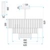 Lampadario a Sospensione da Soffitto APP1678-8CP Grigio
