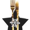 Christmas cutlery cover 6 pcs Star Black