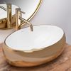 Lavabo da appoggio Rea Linda Gold White