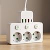Power Strip 3 Sockets + 3x USB-A + USB-C JNH018 White