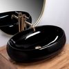 Countertop washbasin Rea Melania Black Shiny