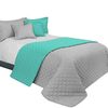 Colcha de cama doble cara Inez L.grey-Mint