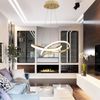 Modern Pendant Ceiling Lamp Ring LED + Remote APP390-CP Gold