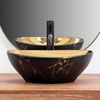 Countertop washbasin Rea  Sofia in Gold marble black