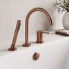 Grifo de Bañera de 3 Orificios Rea Lungo Brush Copper