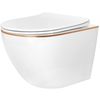 Set vas WC CARLO Mini Flat + bidet CARLO Mini White Gold Edge