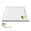 Dušo irklavimo baseinas Rea Belmond White 80x80 Brush Gold