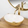 Lavabo sobre encimera Rea Sofia mini GOLD / WHITE Shiny