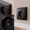 Single grounded socket + 2x USB-A OSTE JNH003-G Black