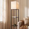 Lampa Stojąca Podłogowa JNH050-1F White z półkami