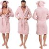 Teddy roze badjas voor heren L/XL