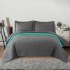 BEDSPREAD- QUILTED/DOUBLE-SIDED Inez Dark Grey-Mint