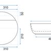 Umywalka REA Aura 61 Nablatowa