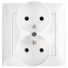 Double grounded socket with frame OSTE JNH002-G White
