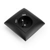 Single grounded socket with frame + 2x USB-A OSTE JNH003-G Black