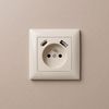 Single grounded socket + USB-A USB-C OSTE JNH004-G Beige
