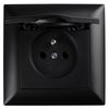 Presa singola con messa a terra e coperchio OSTE JNH005-G Black