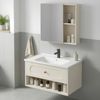 Bathroom furniture set with washbasin River 60cm Creme