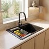 Стоманена мивка с комплект аксесоари 3 бр. REA Leo 50 Black