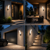 Applique murale LED de façade JNH032-G noire