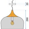 Lampa sufitowa wisząca pojedyncza Bari Szara