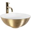 Countertop basin REA STELLA Gold Brush / White