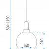LED skleněné stropní závěsné svítidlo APP442-CP