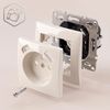 Single grounded socket with frame + USB-A USB-C OSTE JNH004-G Beige