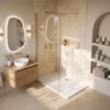 shower tray Rea Belmond White 80x100 Brush Gold