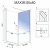shower enclosure Rea Maxim 80x80
