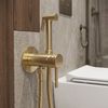 Podomítková bidetová baterie Rea Lungo Loop Diamond Brush Gold