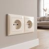 Double socket frame OSTE JNH014-2F Beige