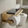 Държач за тоалетна хартия с рафт 39105A ORI Brush Gold